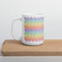 Pastel Rainbow Entrelac Knitting Mug